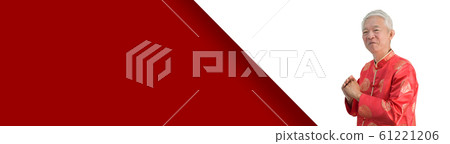 Asian senior Chinese new year gesture celebration banner Asian senior Chinese new year gesture celebration banner 61221206