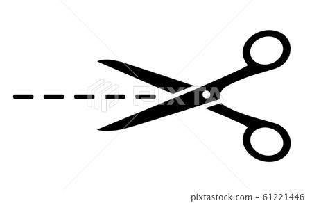 business scissors icon silhouette with cut line business scissors icon silhouette with cut line 61221446