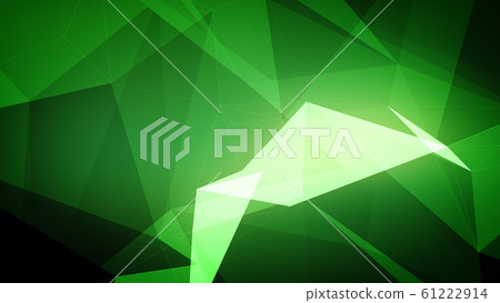 3d illustration of a green triangles background. 61222914