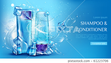 Shampoo and conditioner cosmetic bottles mockup Shampoo and conditioner cosmetic bottles mockup 61223706