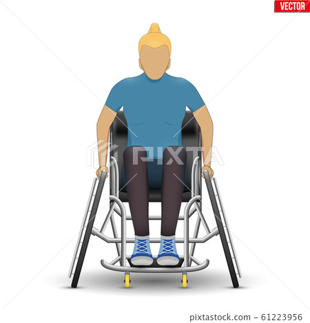 Disabled woman athlete in wheelchair 61223956