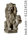 Isolated stone lion on white 61224526