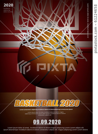 Basketball Poster Advertising Vector Illustration 61224658