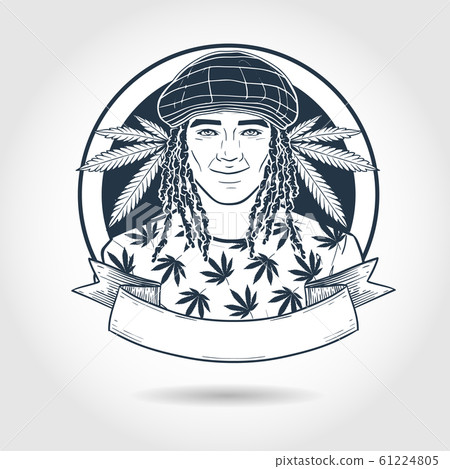 Hand drawn sketch rastaman illustration 61224805