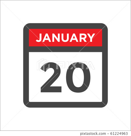 January 20 calendar icon including day of month 61224963