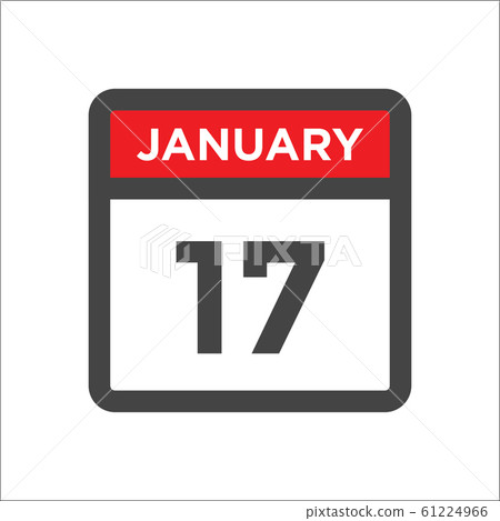January 17 calendar icon including day of month January 17 calendar icon including day of month 61224966