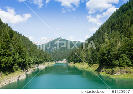 Val Noana artificial lake, Mezzano, Italy. Val Noana artificial lake, Mezzano, Italy. 61225967