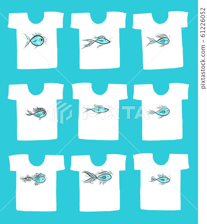 Design of t-shirt with funny fish Design of t-shirt with funny fish 61226052