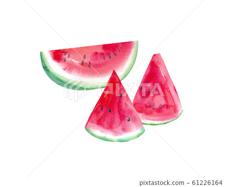 Summer ingredients: watermelon watercolor illustration trace vector Summer ingredients: watermelon watercolor illustration trace vector 61226164