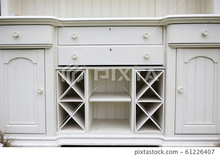 wooden vintage white wine cabinet doors shelves 61226407