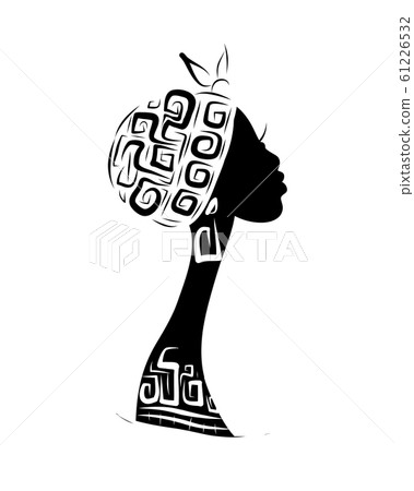 Female head silhouette for your design, ethnic... - Stock Illustration ...