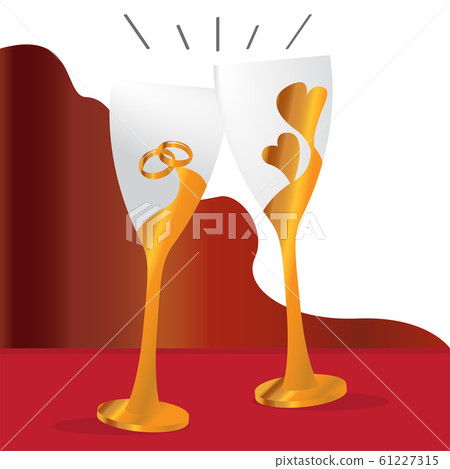 Decorated champagne glasses 61227315