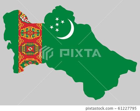 Turkmenistan Map flag Vector illustration eps 10 61227795