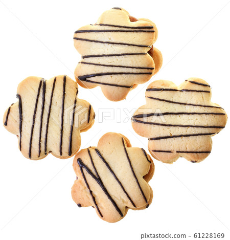 Cookies sandwich with chocolate and custard Cookies sandwich with chocolate and custard 61228169