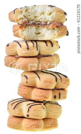 Cookies sandwich with chocolate and custard Cookies sandwich with chocolate and custard 61228170