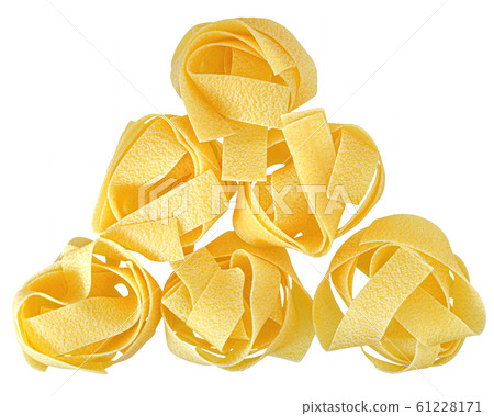 pasta pappardelle nest top view on a isolated pasta pappardelle nest top view on a isolated 61228171
