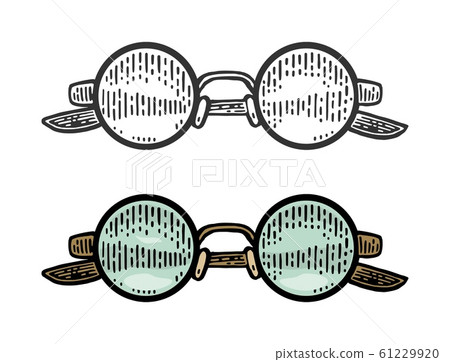 Glasses. Vector color vintage engraving Glasses. Vector color vintage engraving 61229920