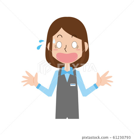 Woman receptionist clerk clerk clerk upper body surprised surprised Woman receptionist clerk clerk clerk upper body surprised surprised 61230793