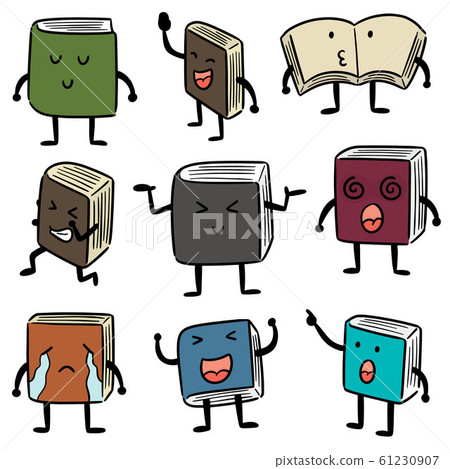 vector set of book cartoon vector set of book cartoon 61230907