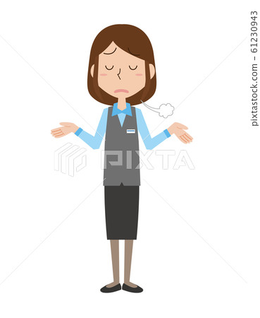 Woman receptionist clerk clerk clerk whole body sigh Woman receptionist clerk clerk clerk whole body sigh 61230943