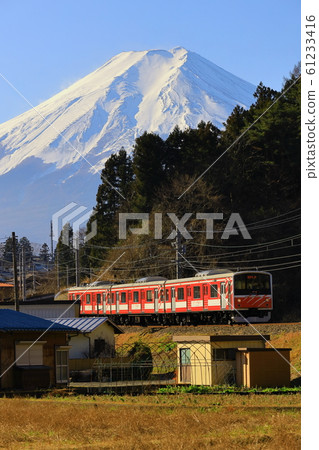 Fujikyu Line and Mt. Fuji Fujikyu Line and Mt. Fuji 61233416