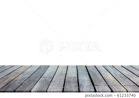 empty wooden table top isolated on white empty wooden table top isolated on white 61233740