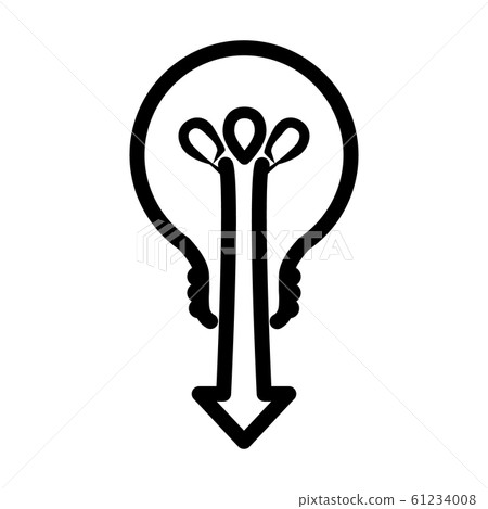 Modern high-tech bulb with an arrow. Light bulb Modern high-tech bulb with an arrow. Light bulb 61234008
