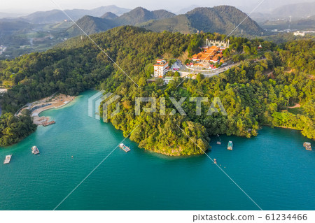 aerial view of Sun Moon Lake with Wen Wu temple aerial view of Sun Moon Lake with Wen Wu temple 61234466