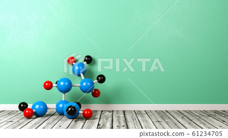 Molecule Shape on Wooden Floor Against Wall Molecule Shape on Wooden Floor Against Wall 61234705