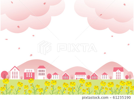 Spring cityscape-cherry blossoms and rape blossoms Spring cityscape-cherry blossoms and rape blossoms 61235190