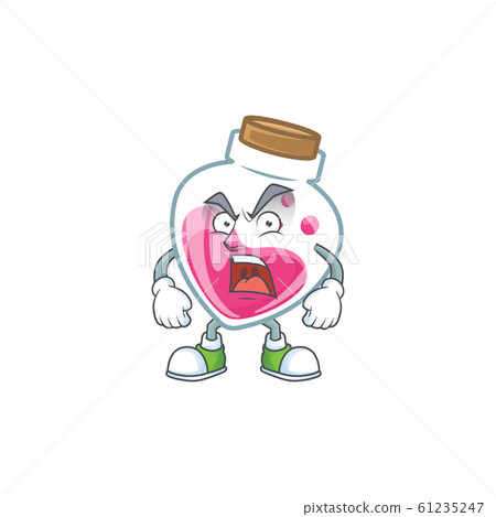 Pink potion cartoon character design having angry face Pink potion cartoon character design having angry face 61235247