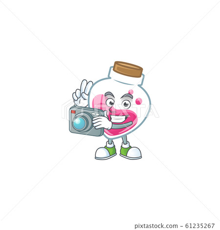 Cool Photographer pink potion character with a camera Cool Photographer pink potion character with a camera 61235267