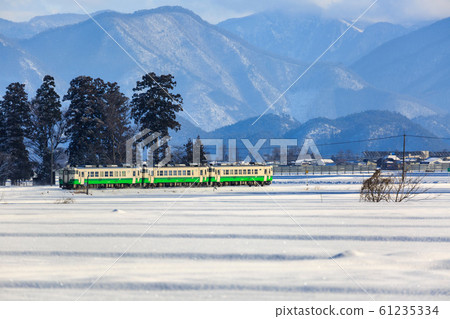 Tadami Line Train Winter Aizumisato Town, Fukushima Prefecture 61235334