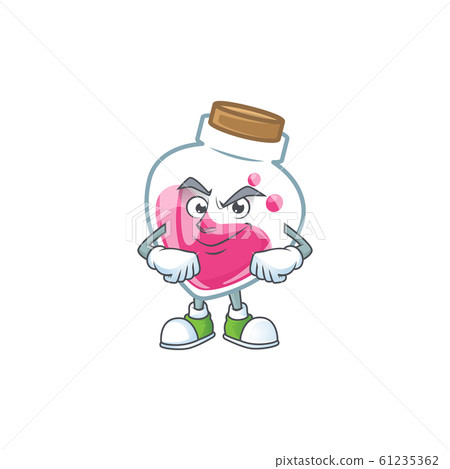 Pink potion mascot cartoon character style with Smirking face Pink potion mascot cartoon character style with Smirking face 61235362