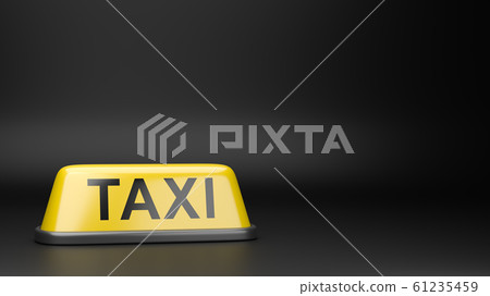 Taxi Roof Signboard with Copyspace Taxi Roof Signboard with Copyspace 61235459