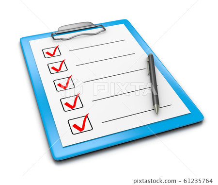 Checklist 3D Illustration Checklist 3D Illustration 61235764