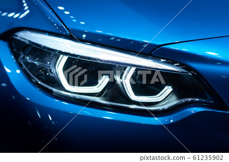 Detail of car LED headlights lamp of new cars Detail of car LED headlights lamp of new cars 61235902