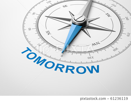 Compass on White Background, Tomorrow Concept 61236119