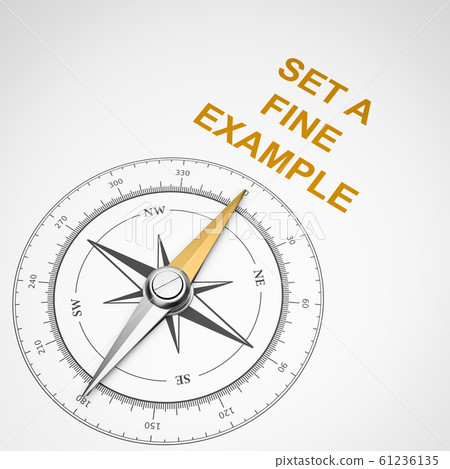Compass on White Background, Set a Fine Example 61236135