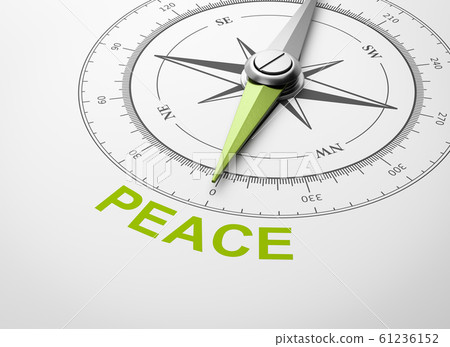 Compass on White Background, Peace Concept 61236152