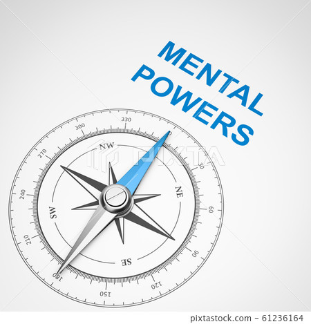 Compass on White Background, Mental Powers Concept 61236164
