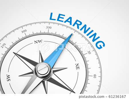 Compass on White Background, Learning Concept 61236167