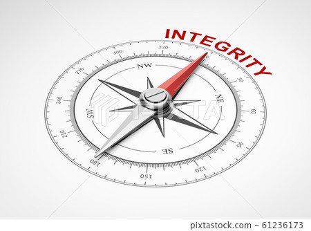 Compass on White Background, Integrity Concept 61236173