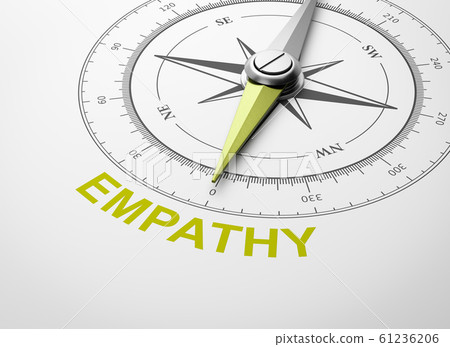 Compass on White Background, Empathy Concept Compass on White Background, Empathy Concept 61236206