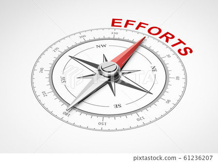 Compass on White Background, Efforts Concept Compass on White Background, Efforts Concept 61236207