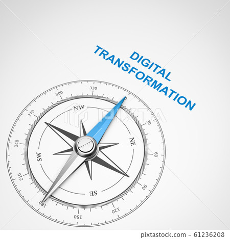 Compass on White Background, Digital Compass on White Background, Digital 61236208