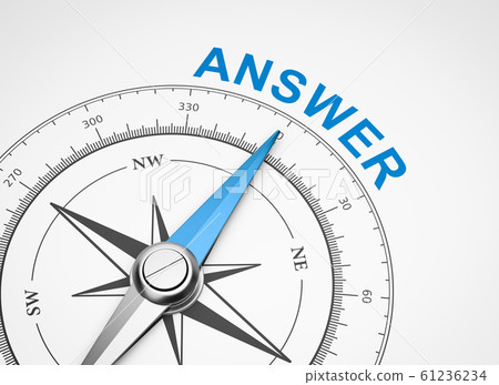 Compass on White Background, Answer Concept 61236234