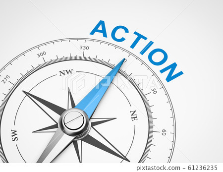 Compass on White Background, Action Concept 61236235