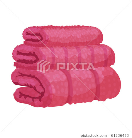 Folded Pile of Terry Towel Isolated on White Background Vector Item Folded Pile of Terry Towel Isolated on White Background Vector Item 61236453