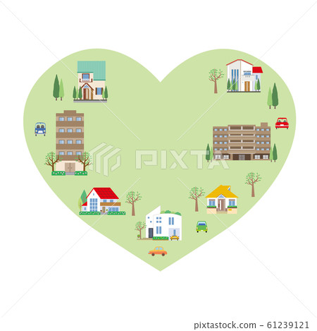 心形的城市景觀 心形的城市景觀 61239121